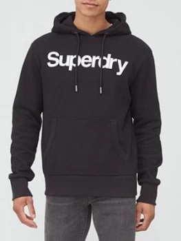 Image of Superdry Core Logo Hoodie - Black Size M Men