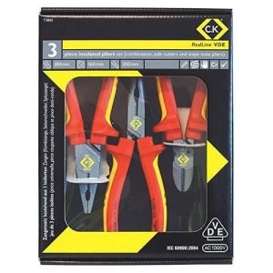 image of C.K Tools RedLine VDE Pliers Set 3 Piece