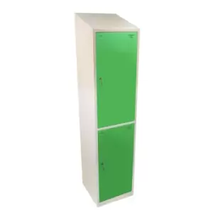 Image of Two Tier Hero Metal Locker, Yellow Doors 1950H x 300W x 300D