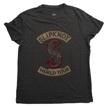 Image of Slipknot - Patched-Up Unisex Large T-Shirt - Black/Grey
