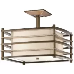 Image of Loops - 2 Bulb Semi Flush Light Cambridge Bronze LED E27 100W Bulb