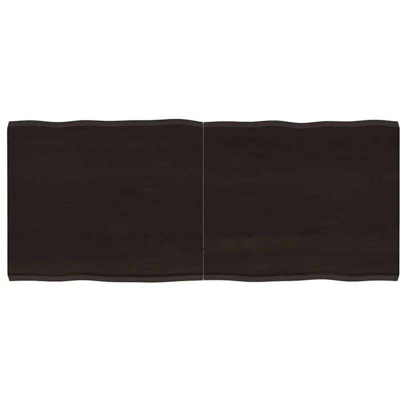 Image of Vidaxl Table Top Dark Brown 120X50X(2-4) Cm Treated Solid Wood Live Edge, Brown 364024