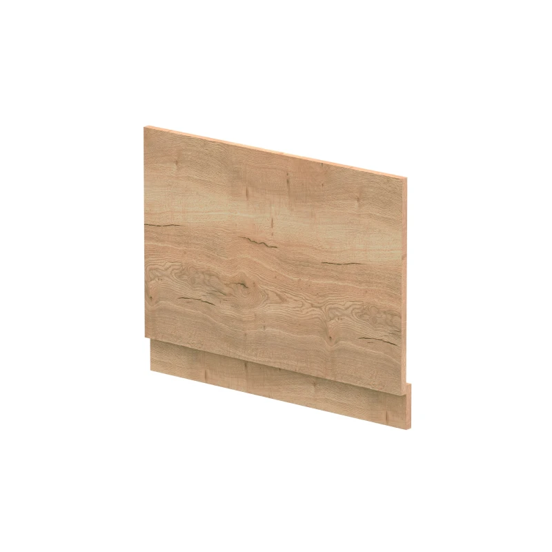 Image of Balterley Edge/Power Straight End Bath Panel & Plinth, 750mm - Textured Woodgrain Autumn Oak - Balterley Brown