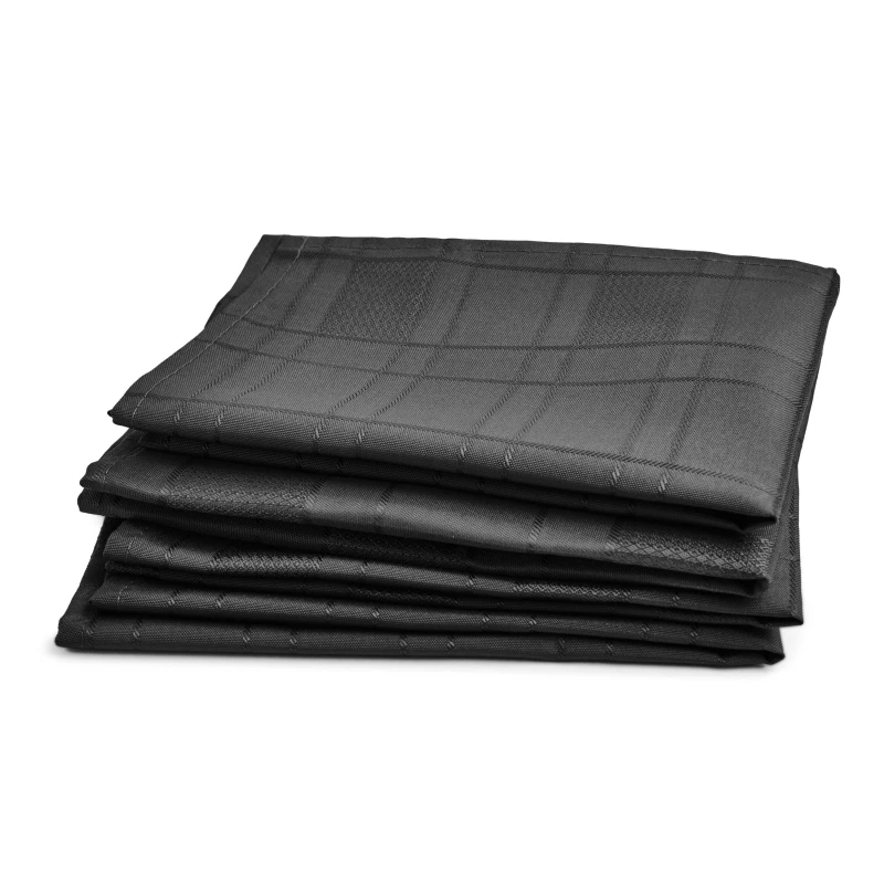 Image of Emma Barclay Jacquard Napkins Soft Polyester Chequers Black unisex ONE SIZE