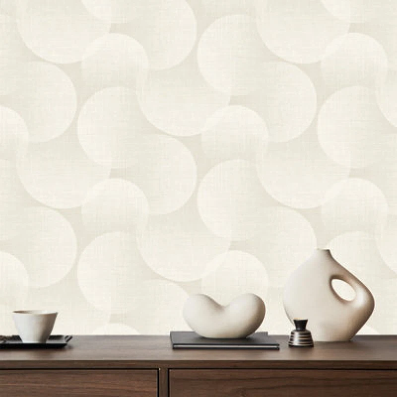 Image of Belgravia Decor Belgravia Decor Zambaiti Parati Marrakech Large Orb Light Cream Wallpaper Cream