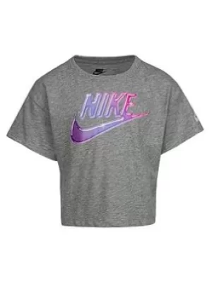 Image of Boys, Nike Short Sleeve Graphic T-Shirt, Grey, Size 3-4 Years
