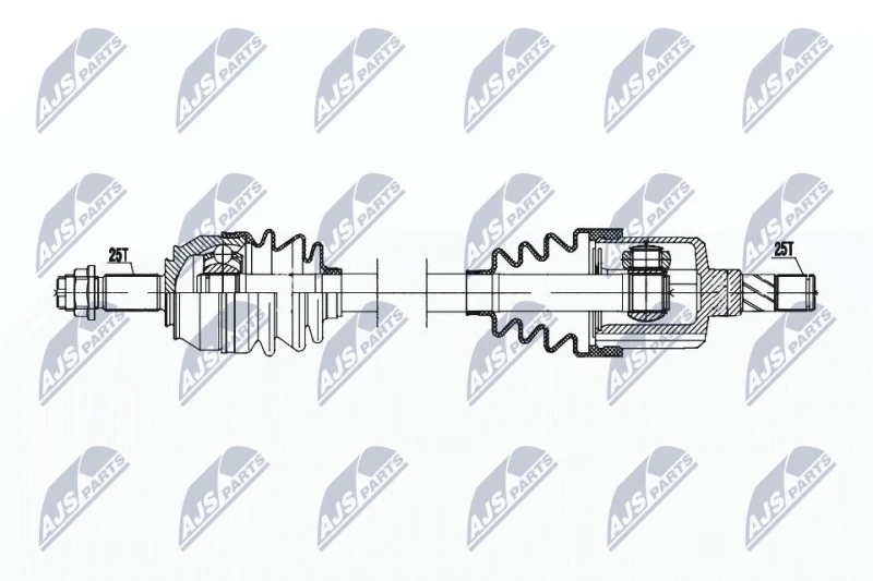 Image of NTY NPW-PL-133 Drive shaft 6-Speed Manual Transmission, Front Axle Left Drive Shaft (13)