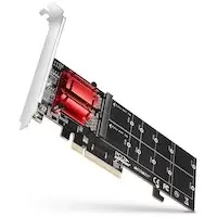 image of AXAGON PCEM2-ND PCIe Adapter For Two M.2 SSDs with Software Raid