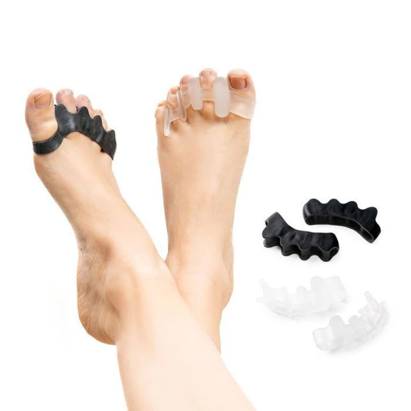 Image of Sublime Market Connect Toe Separators - InnovaGoods - Toelax - Silicone - 4 units - Unisex Black black