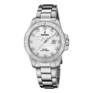 Image of Festina F20503/1 Womens Mother Of Pearl Dial Silver Tone Wristwatch