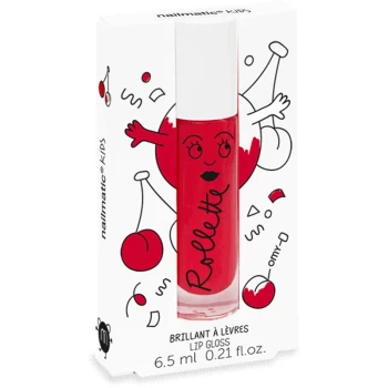 image of Nailmatic Kids Rollette Lip Gloss for Kids Shade Cherry 6,5ml