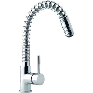 Image of Wickes Spiralle Pull Out Mono Mixer Kitchen Sink Tap Chrome