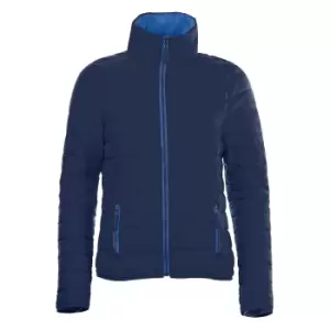 image of SOLS Womens/Ladies Ride Padded Water Repellent Jacket (S) (Navy)