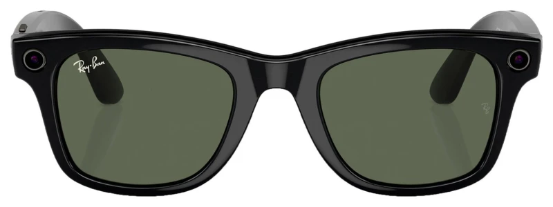 Image of RAY-BAN Meta Wayfarer (Large) Smart Glasses - Shiny Black, G15 Green 8056597988407