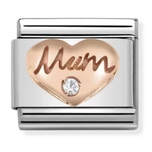 image of Nomination CLASSIC Rose Gold Symbols Mum Heart Charm 430305/10