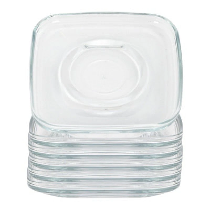 Image of LAV Glassware Lav Cozy Glass Cappuccino Saucers - 16.5Cm - Pack Of 6