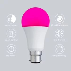 Image of Status Smart Alexa 9 Watt RGB BC GLS LED Bulb White