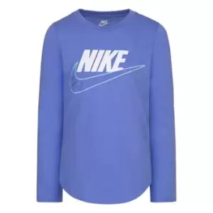 image of Nike Long Sleeve Futura Tee Infant Girls - Blue