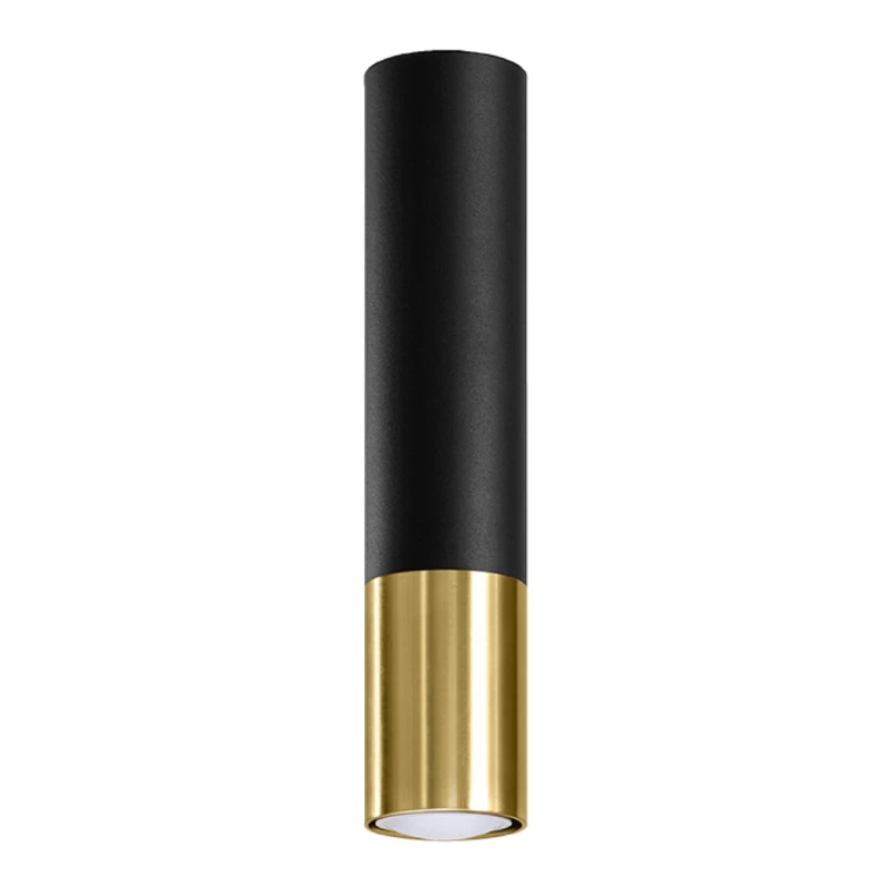 Image of SOLLUX Loopez black/gold ceiling lamp 5903282731745