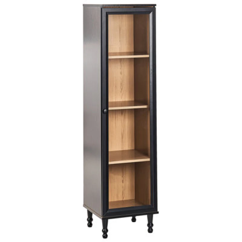 Image of Beliani Glass Display Cabinet Tingledale 40 Cm Black