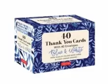 Image of Blue & White, 40 Thank You Cards with Envelopes : (4 1/2 x 3" blank cards in 8 unique designs)