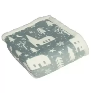 Image of Furn Winter Walk Fleece Throw (One Size) (Blue Mist)