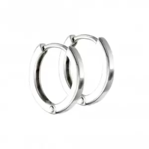 image of Sterling Silver Mini Flat Profile Huggie Hoop Earrings E5864