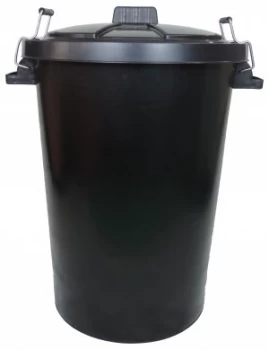 Image of Wickes Heavy Duty Black Dustbin - 90L