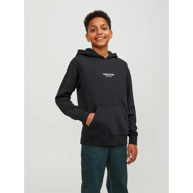 Image of Jack & Jones Black Vesterbro Sweat Junior Hood Black Boys 14Y 234401UK