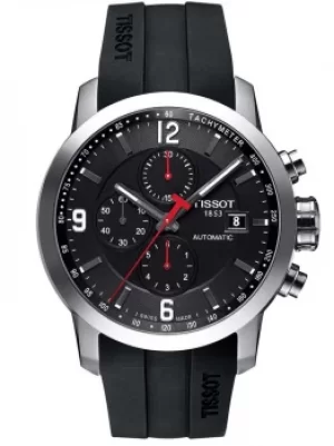 Tissot Mens Prc200 Stainless Steel Black Rubber Strap Chronograph...