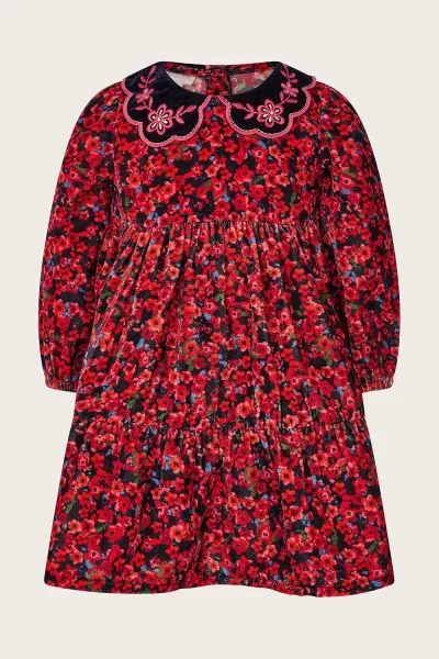 image of Baby Ditsy Floral Velvet Dress