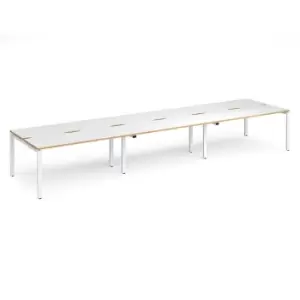 Image of Dams Adapt triple back to back desks 4800mm x 1200mm - white frame, white top wi