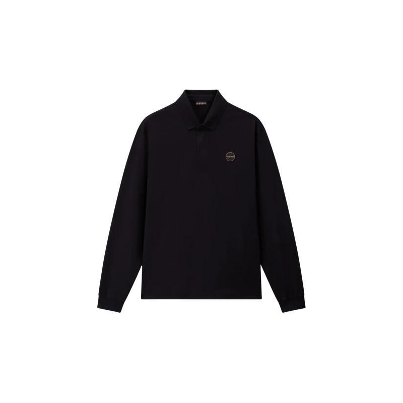 Image of Long sleeve polo shirt Napapijri E-Badge Noir Male 2XL