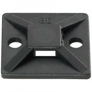 Image of Cable mount Self adhesive Screw fixing 4x thread halogen free UV proof weather proof Black HellermannTyton 151 2832