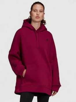Image of Adidas Big Badge Of Sport Oversized Hoodie - Berry