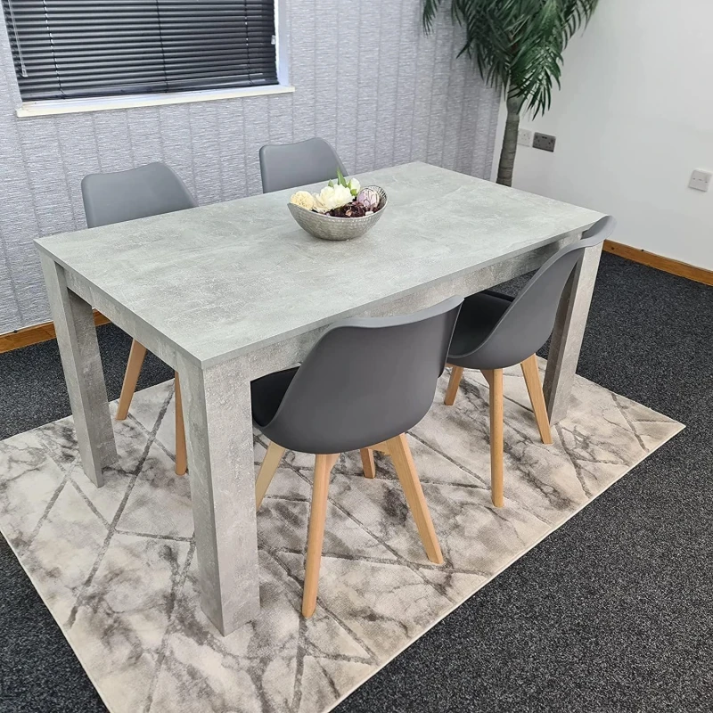 Image of KOSY KOALA KOSY KOALA Dining Table Set with 4 Chairs Dining Room and Kitchen table set of 4 in Grey Grey One Size Unisex 5060711584485