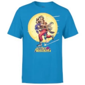 image of Valiant Comics Classic Archer and Armstrong Running Graphic T-Shirt - Blue - L