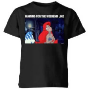 image of Disney The Little Mermaid Weekend Wait Kids T-Shirt - Black - 11-12 Years