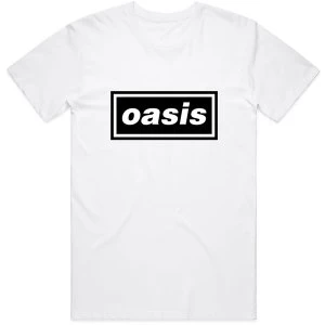 Image of Oasis - Decca Logo Unisex Large T-Shirt - White