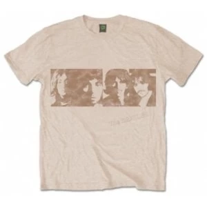 Image of The Beatles White Album Faces Mens Sand T Shirt: X Large
