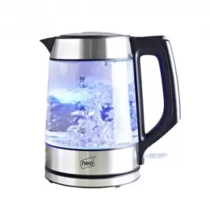 image of Neo 2000W 1.7L Cordless Nordic Illuminated Glass Jug Kettle - Chrome