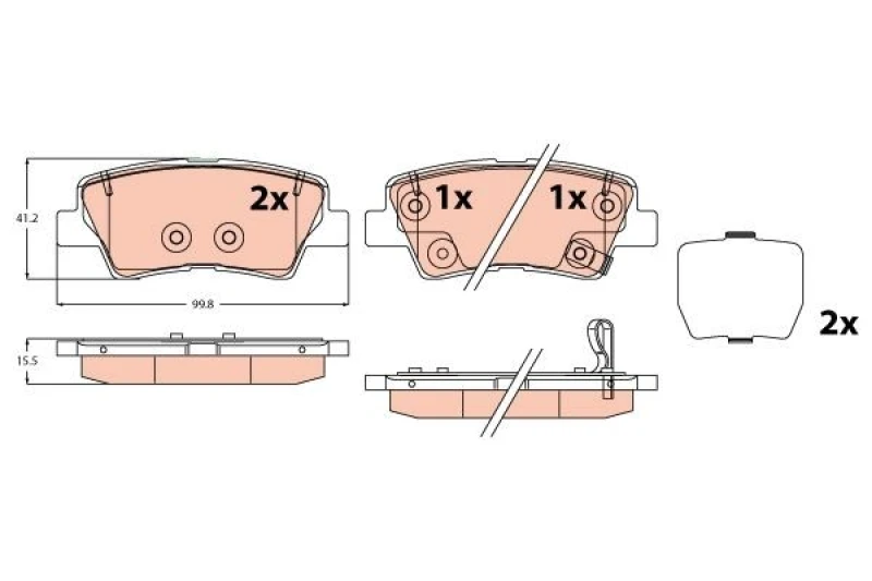 Image of Brake pad set TRW GDB2309