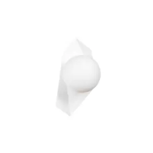 Image of Drifton White Globe Wall Lamp with White Glass Shades, 1x E14