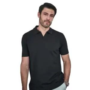 Image of Tee Jays Mens Luxury Stretch V Neck Polo Shirt (L) (Black)
