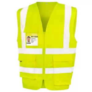 Image of WORK-GUARD by Result Unisex Adult Heavy Duty Security Vest (XXL) (Fluorescent Yellow)