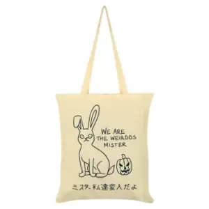 image of Grindstore We Are The Weirdos Mister Kawaii Bunny Tote Bag (One Size) (Cream/Black)