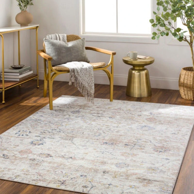 Image of Livabliss Machine Washable Oriental Boho Ivory Livia Area Rug 160 X 213cm - Easy Care, Non Shedding, Ideal For Living Room & Bedroom