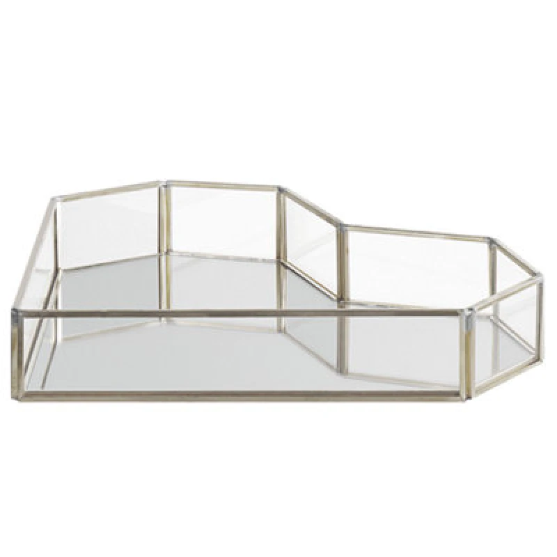 Image of Beliani Decorative Tray Heart Pontivy Glass Silver