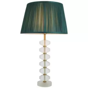 Annabelle & Freya Base & Shade Table Lamp Frosted Crystal & Fir Silk - Endon