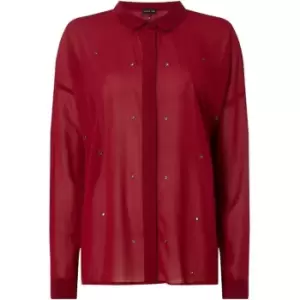 Label Lab Eyelet Split Back Shirt - Red